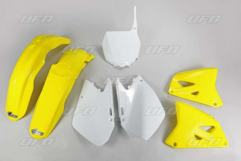 UFO Plastic kit OEM kleur geel/wit Suzuki RM125/250