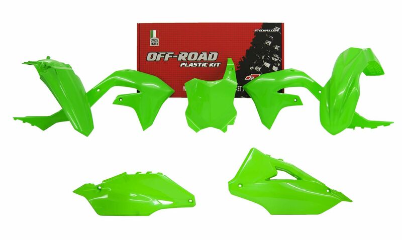 RACETECH plastic set fluorescent green Kawasaki KX450F 