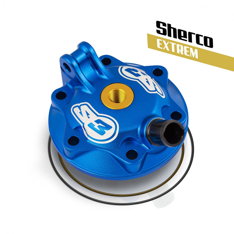 S3 Extreme Enduro Cylinder Head &amp; Insert Kit Low Compression Blue Sherco 