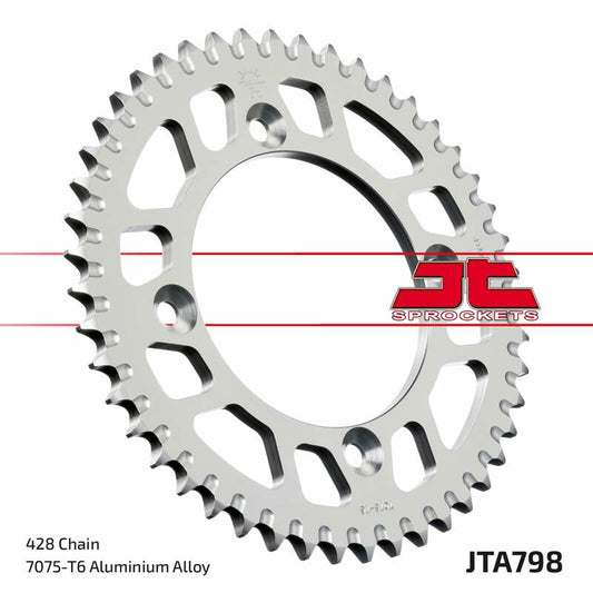 JT SPROCKETS Aluminum Ultra-Light Self-Cleaning Rear Sprocket 798 - 428 