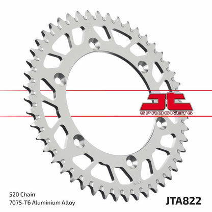 JT SPROCKETS Aluminum Ultra-Light Self-Cleaning Rear Sprocket 822 - 520 