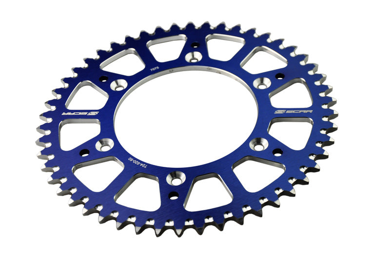 SCAR Rear Sprocket 48 Teeth Alu Ultralight Self-Cleaning 520 Type SRS130 Blue 