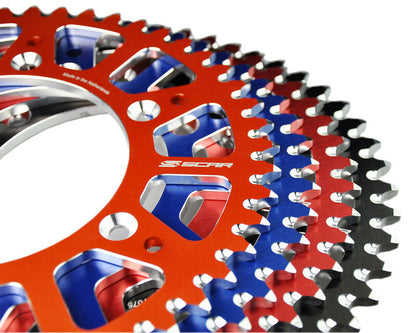 SCAR Rear Sprocket 48 Teeth Alu Ultralight Self-Cleaning 520 Type SRS230 Red 