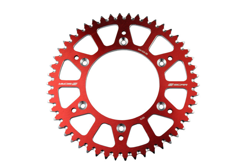 SCAR Rear Sprocket 48 Teeth Alu Ultralight Self-Cleaning 520 Type SRS230 Red 