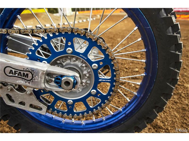 SCAR Rear Sprocket 48 Teeth Alu Ultralight Self-Cleaning 428 Type SRS520 Blue 