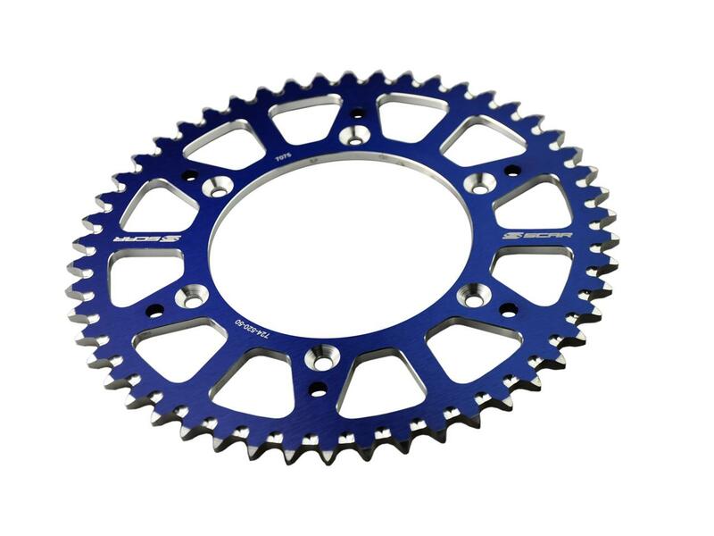 SCAR Rear Sprocket 48 Teeth Alu Ultralight Self-Cleaning 428 Type SRS520 Blue 