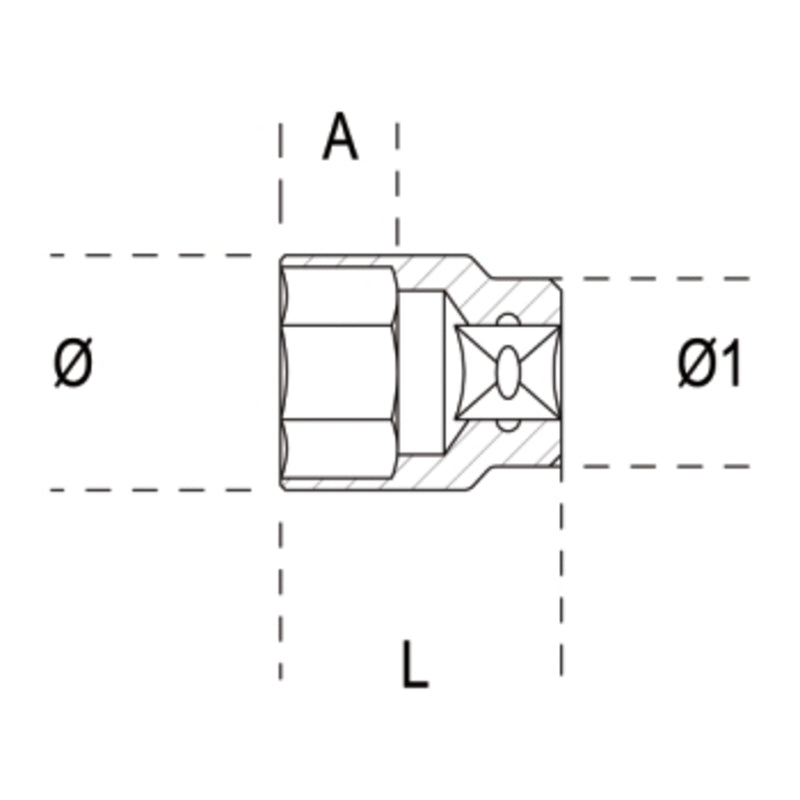 BETA 6 points 1/2" Socket - 13mm