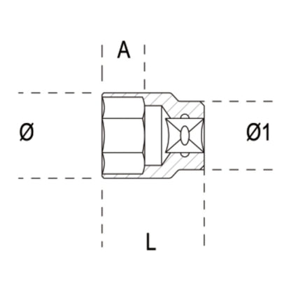 BETA 6 points 1/2" Socket - 8mm