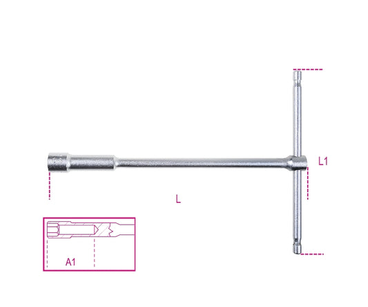 BETA Deep 6 points T-Handle Socket Wrenches - 12mm