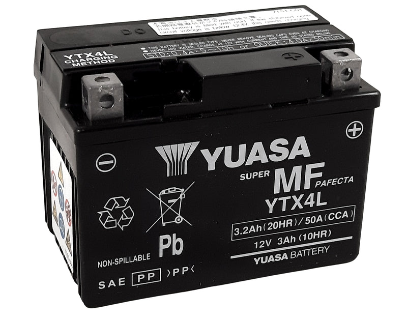 YUASA W/C Accu onderhoudsvrij af fabriek geactiveerd - YTX4L FA