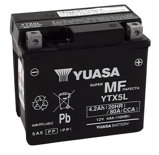 YUASA W/C Battery maintenance-free factory activated - YTX5L FA