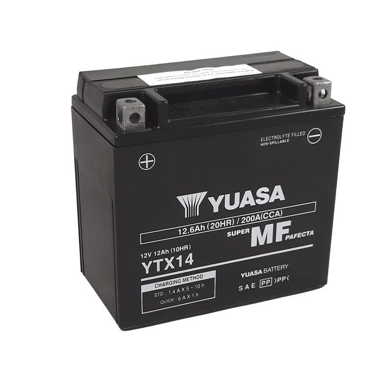 YUASA W/C Battery maintenance-free activated from factory - YTX14 FA