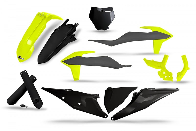 UFO Plastics Kit Black/Grey/Neon Yellow - KTM