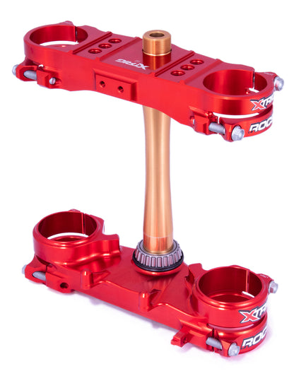 XTRIG ROCS Tech Triple Clamp Offset 22mm - Red Honda CRF250R/450R