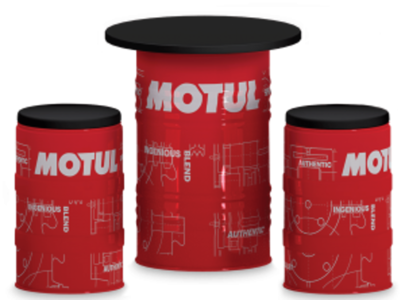 MOTUL Empty Drum Lounge Table - Red 208L