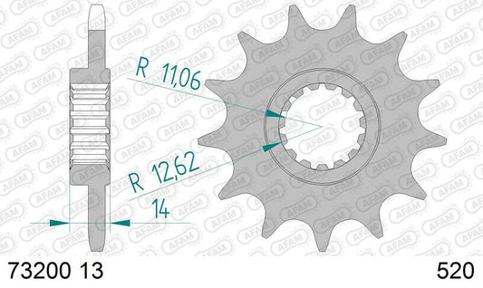 AFAM Steel Standard Front Sprocket 73200-520