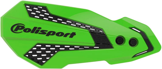 POLISPORT MX Flow Handguards Green / Black - Kawasaki KX250F / 450F