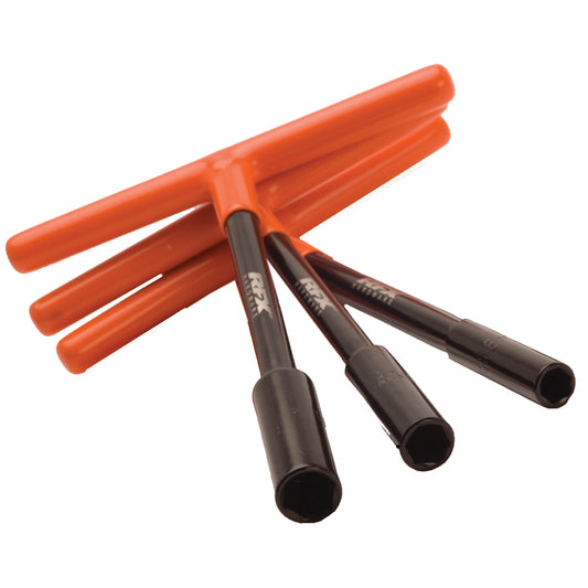 RFX Pro T-Bar Set (Black/Orange) Standard Reach With Rubber Handle - KTM & Husqvarna 8mm/10mm/13mm