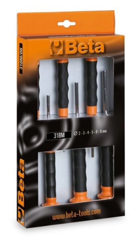 BETA Set of 6 Pin Punches with handles