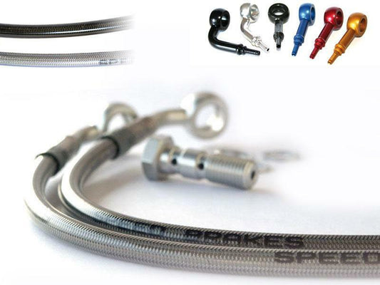 SPEEDBRAKES Aviation brake line stainless steel/silver connection