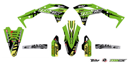 UFO Plastic & Graphic kit OEM kleur Kawasaki KX250F