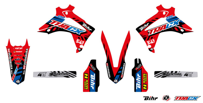 UFO Plastic &amp; Graphic kit OEM color Honda CRF250R 