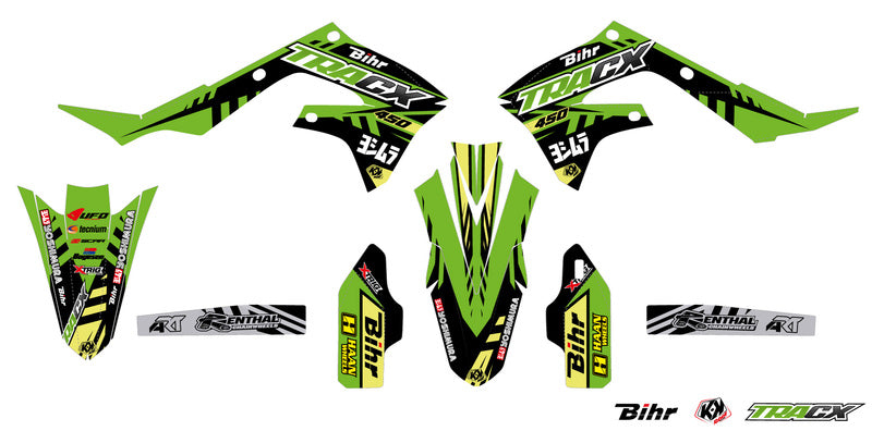 UFO Plastic &amp; Graphic kit OEM color Kawasaki KX450 