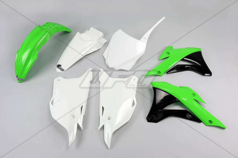 UFO Plastic &amp; Graphic kit OEM color Kawasaki KX85 