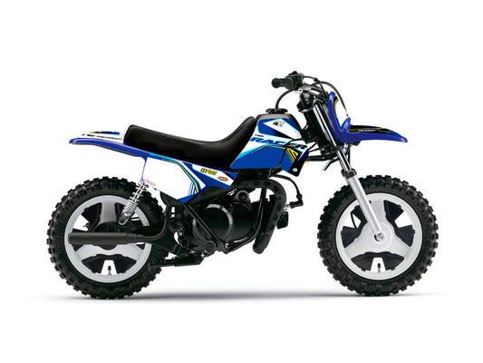 ART Plastic Kit OEM Color Blue w/ Complete Seat Black + KUTVEK Racer Graphic Kit Blue Yamaha PW50 