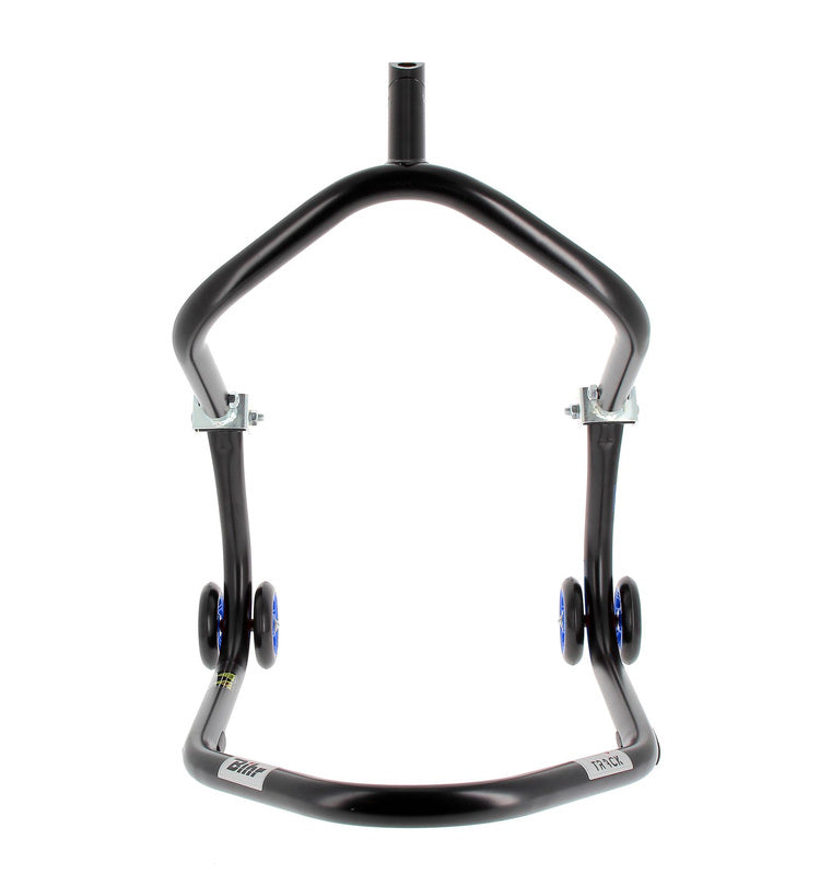 BIHR Home Track Paddock Stand Front Headset Black with Blue Wheels 