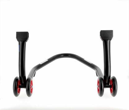 BIHR Home Track Paddockstand achter "L" Adapters Zwart met Rode Wielen