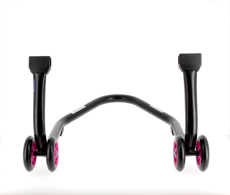 BIHR Home Track Paddockstand achter "V" Adapters Zwart met Roze Wielen