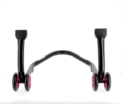 BIHR Home Track Paddockstand achter "L" Adapters Zwart met Roze Wielen