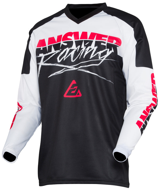 ANSWER Syncron Pro Glow Junior Shirt White/Black/Pink Maat YL