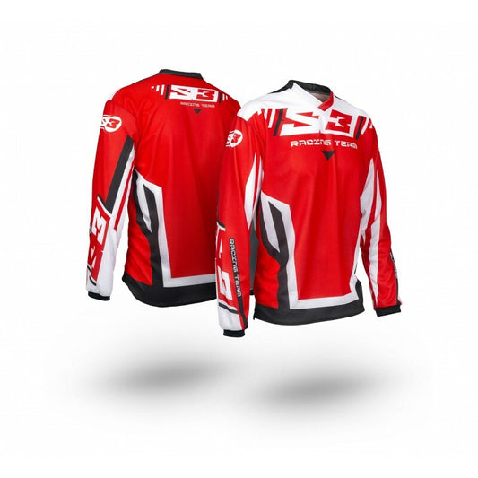 S3 Racing team kindershirt rood/zwart maat YXS