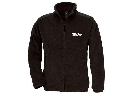 BLACK BIHR FLEECE JACKET XL FULL ZIP SIZE XL POWERING EMBROIDERY 