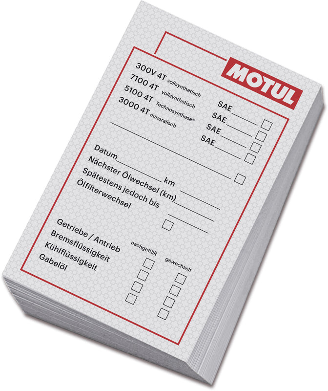 MOTUL Stickers oliewissel 50 stuks