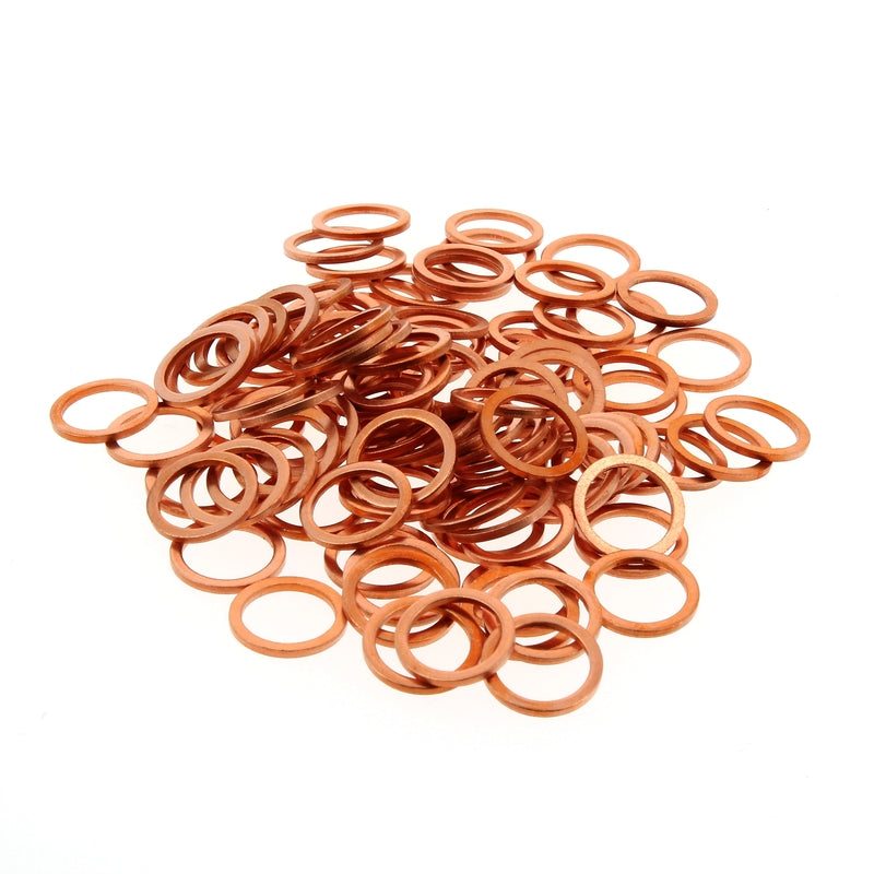 COPPER RINGS 12X16X1.5 PACK OF 100 PIECES