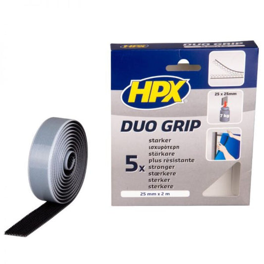 DUO GRIP LINT ZWART - 25MM X 2 M