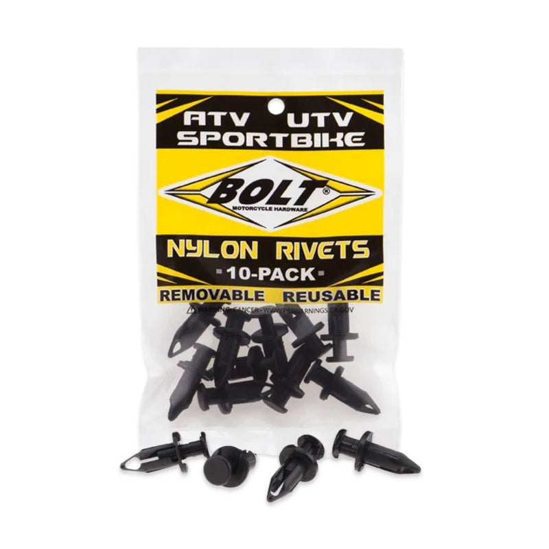 BOLT PLASTIC RIVET M8 PACK OF 10 PIECES