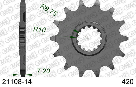 AFAM Steel standard front sprocket 21108 420