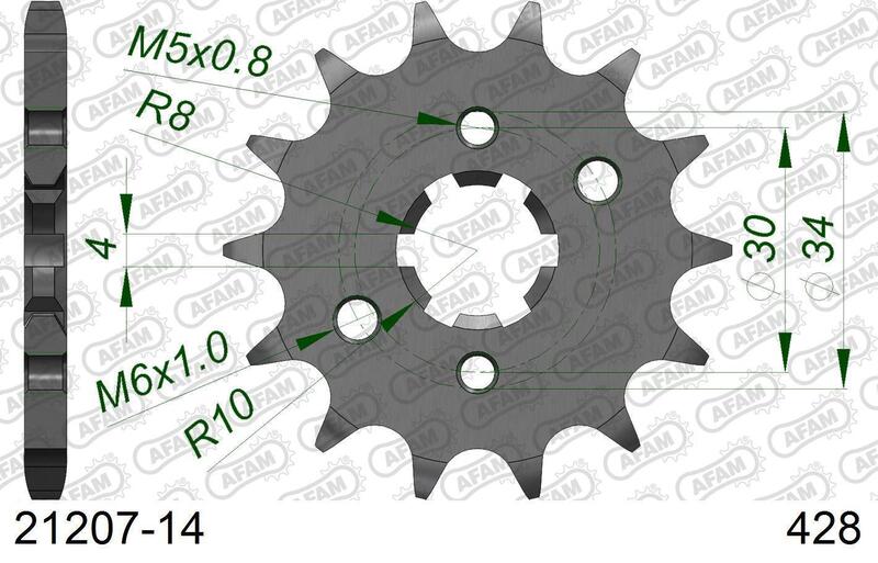 AFAM Steel standard front sprocket 21207 - 428