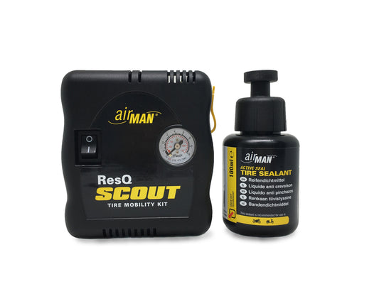 AIRMAN ResQ Scout Mini-compressor + Tire Sealant Bottle Kit