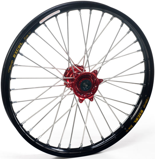 HAAN WHEELS Complete Front Wheel 16x3.50x36T Black Rim/Red Hub/Silver Spokes/Silver Spoke Nipples 