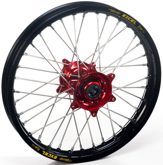 HAAN WHEELS Compleet Achterwiel 17x4,50x36T Zwart Velg/Rood Naaf/Zilver Spaken/Zilver Spaaknippels