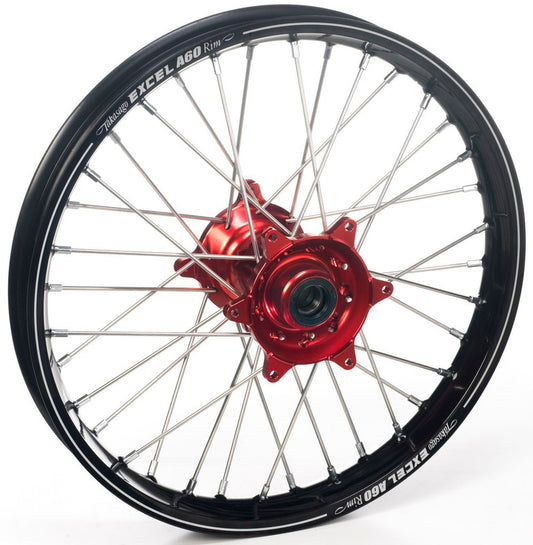 HAAN WHEELS A60 Complete Rear Wheel 19x2.15x36T Black Rim/Red Hub/Silver Spokes/Silver Spoke Nipples