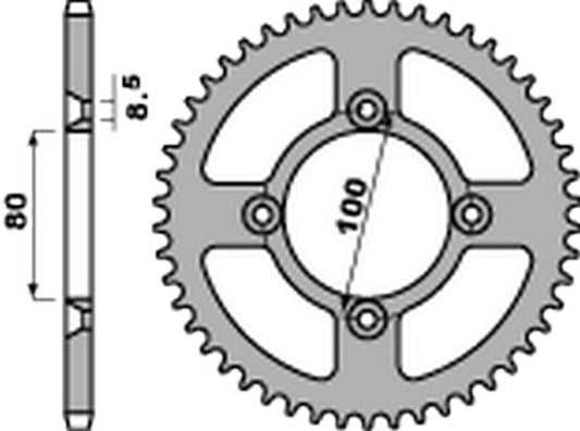 PBR Aluminum ultra-light rear sprocket 238 - 420