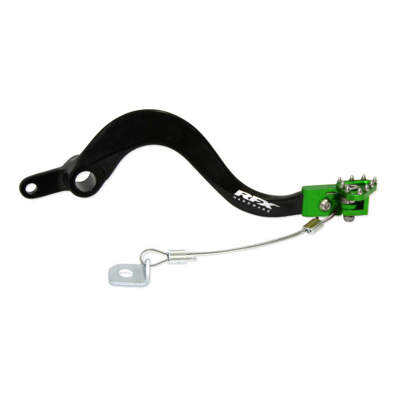 RFX Pro FT Rear Brake Lever (Black/Green) - Kawasaki KXF250