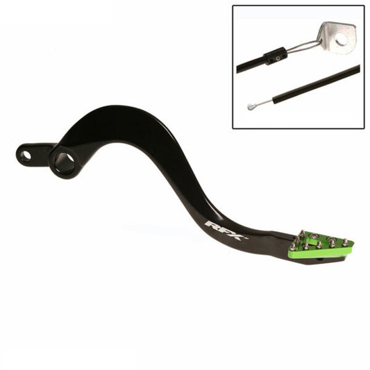 RFX Pro ST Rear Brake Lever (Hard Anodised Black/Green)