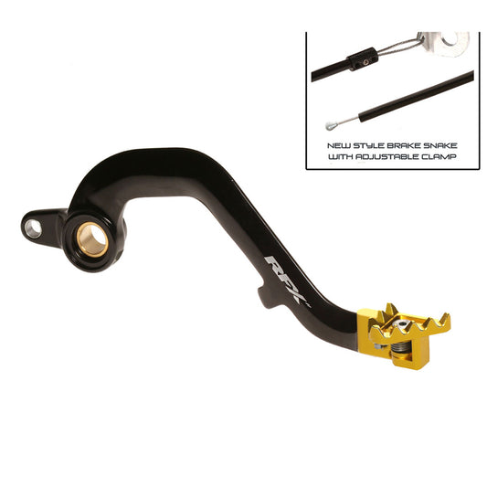 RFX Pro FT Rear Brake Lever (Black/Yellow) - Suzuki RM125